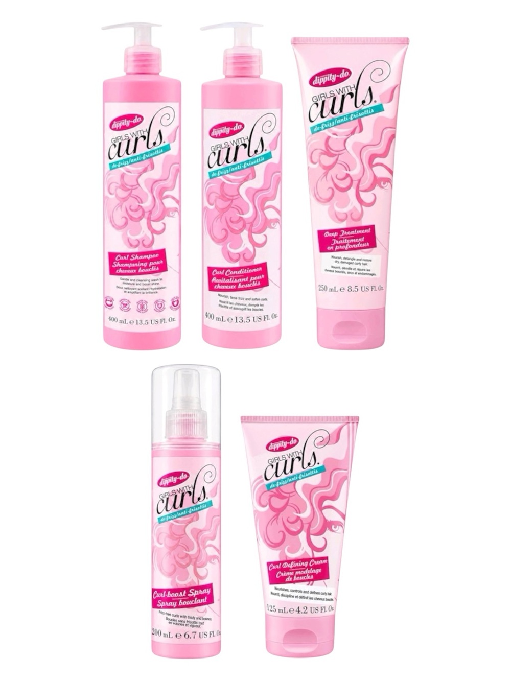 DIPPITY-DO GIRLS WITH CURLS 5PC SET - BRAND NEW
